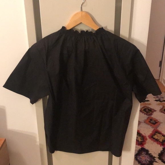 Thakoon | NWT Black Smocked Neck Tee - Size Large - Picture 8 of 8